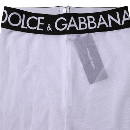 Dolce & Gabbana Gray Nylon DG Logo Mid Waisted Leggings Pants