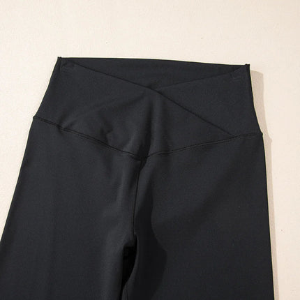 Dark Grey V Shape High Waist Flared Leggings