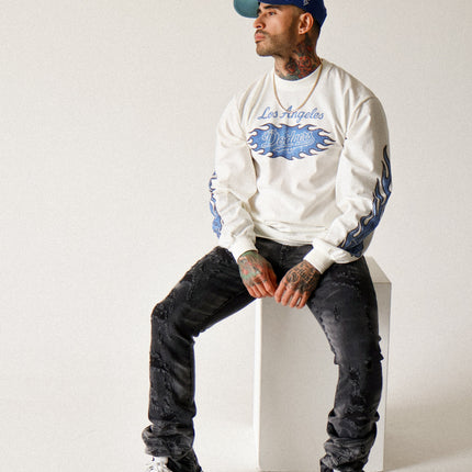 Off White - Blue Flame Long Sleeve