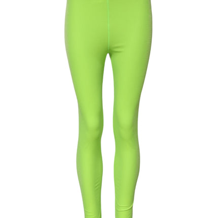 Dolce & Gabbana Green Nylon Slim Fit Leggings Pants