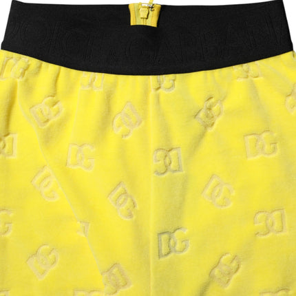Dolce & Gabbana Yellow Logo Slim Fit Leggings Pants