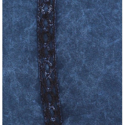 Crochet Striped Mineral Washed Capri Leggings Made in USA - Plus Size