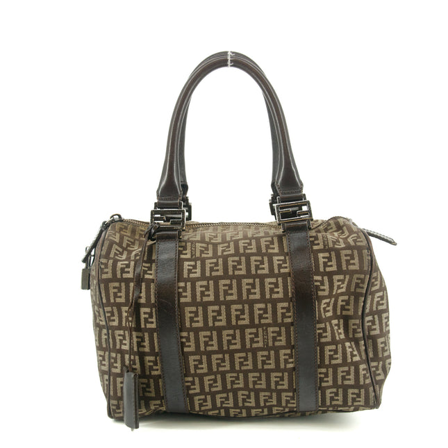 Fendi Brown Zucchino Mini Boston Bag #8539