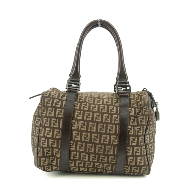 Fendi Brown Zucchino Mini Boston Bag #8539
