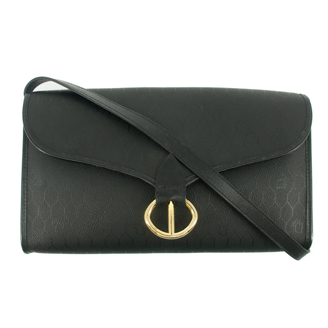 Christian Dior Black Honeycomb PVC Crossbody Bag #8571