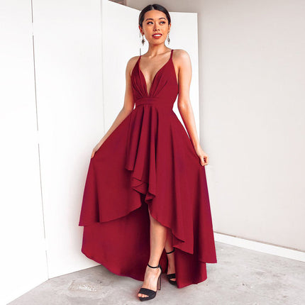 Dress Sexy V neck Strap Dress Maxi Dress