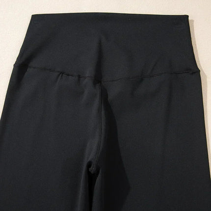 Dark Grey V Shape High Waist Flared Leggings