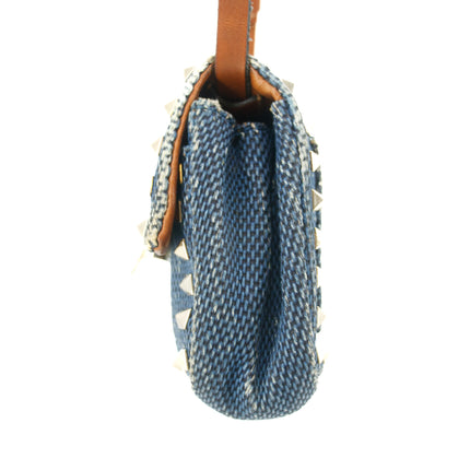 Valentino Garavani Rockstud Spike Denim Blue Shoulder Bag #9266