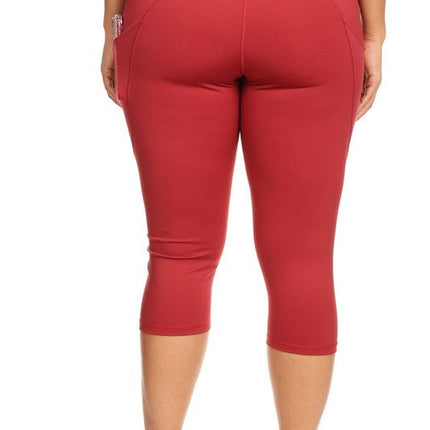 High Waist Tech Pocket Workout Capri Leggings