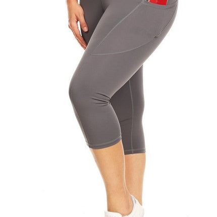 High Waist Tech Pocket Workout Capri Leggings