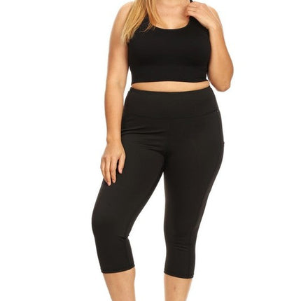 High Waist Tech Pocket Workout Capri Leggings