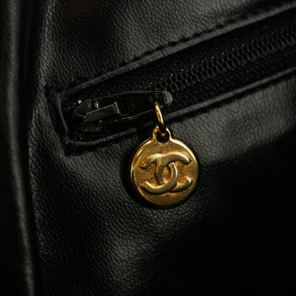 Chanel Black Lambskin V Stiched Shoulder Bag #9426