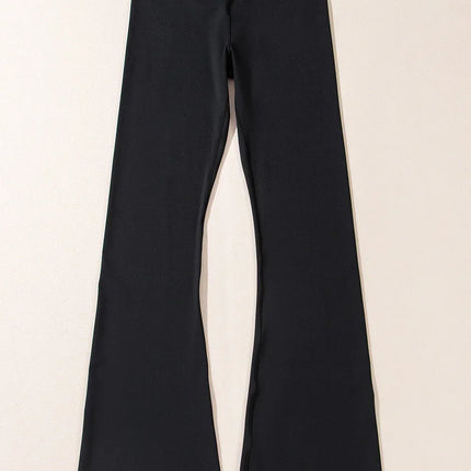 Dark Grey V Shape High Waist Flared Leggings