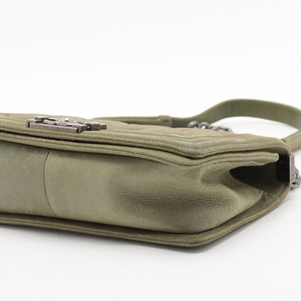 Chanel Celtic Boy 25 Flap Chesterfield Green Gunmetal Shoulder Bag #3745