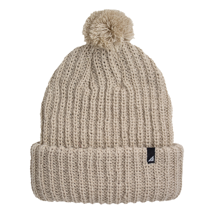 Adult Acrylic Ribbed Cuff with Matching Pom Hat