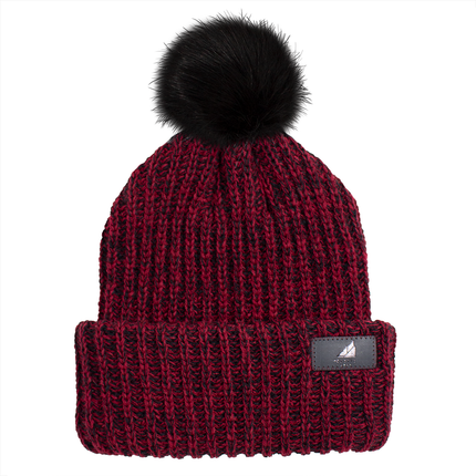 Adult Acrylic Ribbed Cuff with Pom Hat