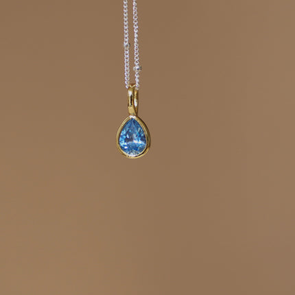 AQUA TEARDROP NECKLACE