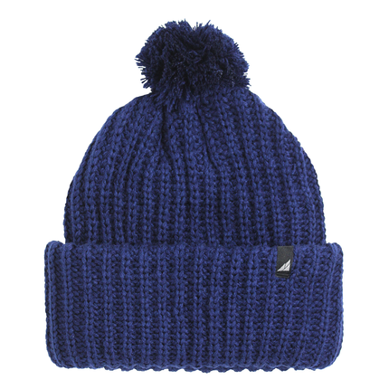 Child Acrylic Ribbed Cuff with Matching Pom Hat