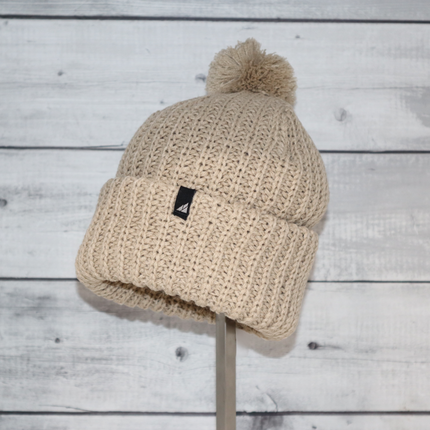 Child Acrylic Ribbed Cuff with Matching Pom Hat