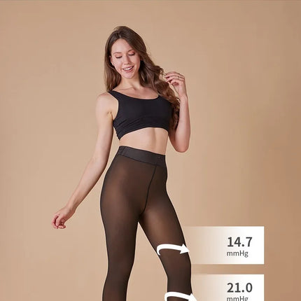 Sheer Fleece-Lined Leggings