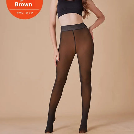 Sheer Fleece-Lined Leggings