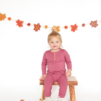 BAMBOO RIB LEGGINGS- Mauve