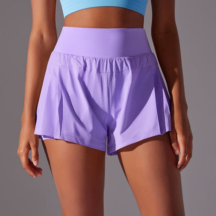 Cool Feeling Tennis Pants Waist Tight Slimming Leggings Running Fitness Pants Solid Color Skin Friendly Sports Yoga Shorts for Women