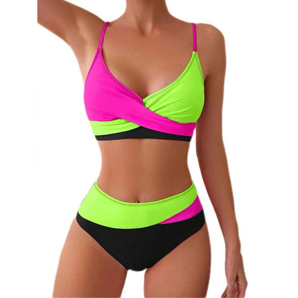 Color Matching Bikini Split Swimsuit Women Beach Spring Swimsuit Bikini