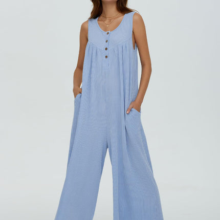 Autumn Winter Women Fresh Casual Women Pocket Jumpsuit