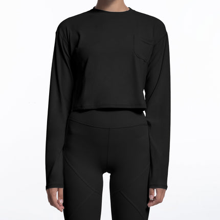 Autumn Winter Sports T shirt Women Yoga Clothes Women round Neck Slim Fit Sports Long Sleeved Top