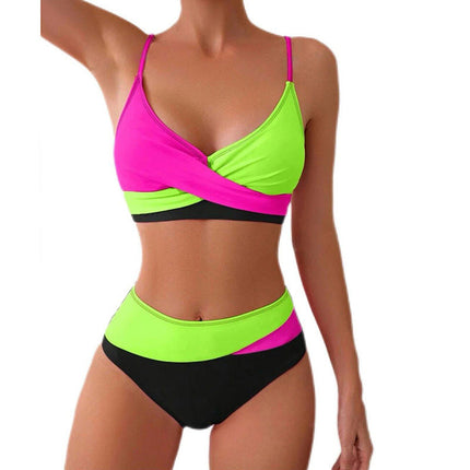 Color Matching Bikini Split Swimsuit Women Beach Spring Swimsuit Bikini