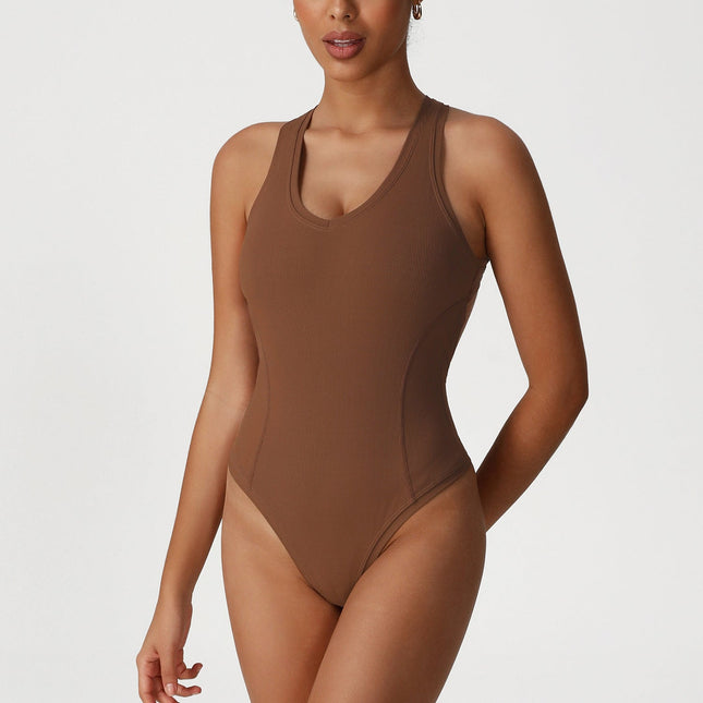 Cross Backless Yoga Jumpsuit Tight Fitness One Piece Vest Corset Leotard