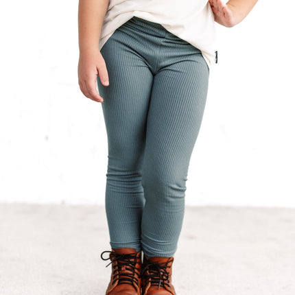 BAMBOO RIB LEGGINGS- Slate