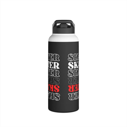 Red Statement Skater Stainless Steel Water Bottle