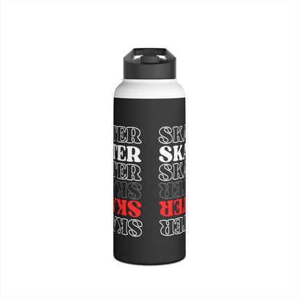 Red Statement Skater Stainless Steel Water Bottle