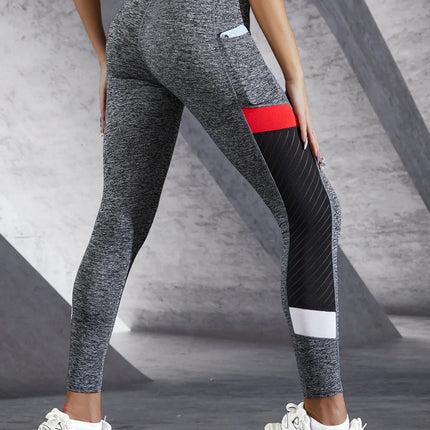 Colorblocked Mesh High Waist Leggings