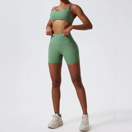 Super Soft Fabric Yoga Gym Shorts High Waist Sports Leggings Workout Cycling