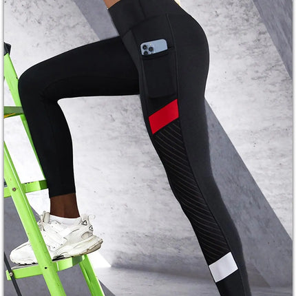 Colorblocked Mesh High Waist Leggings