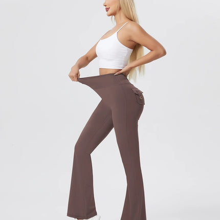 Women's Workout Cargo Leggings With Pocket Tights Active Wear Butt Lift Yoga Clothes