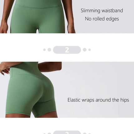 Super Soft Fabric Yoga Gym Shorts High Waist Sports Leggings Workout Cycling