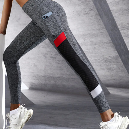 Colorblocked Mesh High Waist Leggings