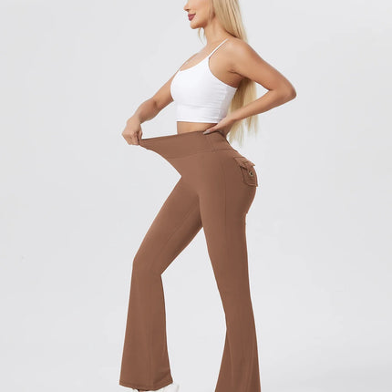 Women's Workout Cargo Leggings With Pocket Tights Active Wear Butt Lift Yoga Clothes