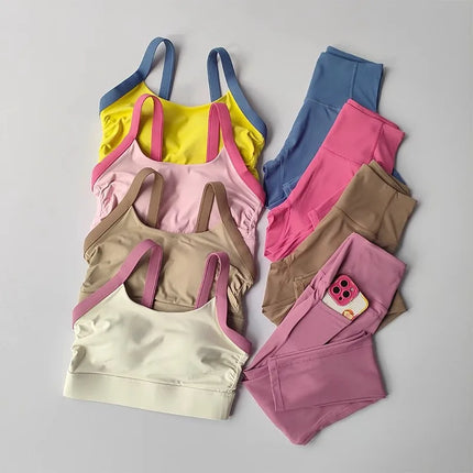 Yoga Suit for Women 2PCS Yoga Set Workout Sets Sportswear Gym Clothing Bras and Leggings