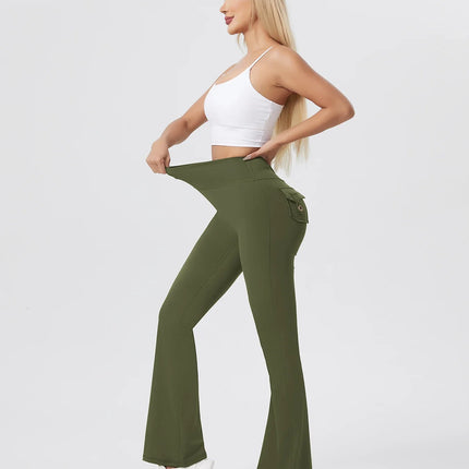 Women's Workout Cargo Leggings With Pocket Tights Active Wear Butt Lift Yoga Clothes