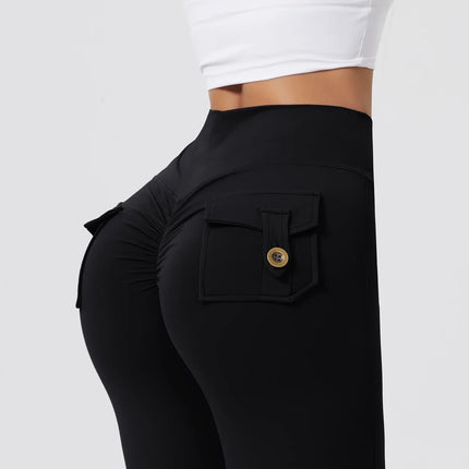 Women's Workout Cargo Leggings With Pocket Tights Active Wear Butt Lift Yoga Clothes