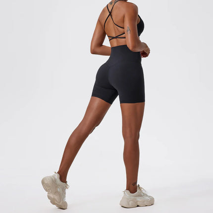 Super Soft Fabric Yoga Gym Shorts High Waist Sports Leggings Workout Cycling