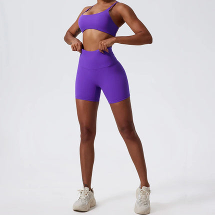 Super Soft Fabric Yoga Gym Shorts High Waist Sports Leggings Workout Cycling