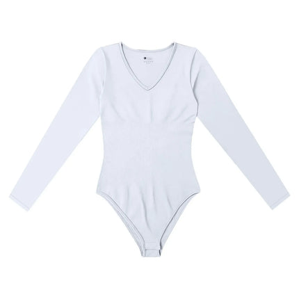 Women'S Sexy Knitted Underwear Crew Neck Long Sleeve Leggings Bodysuit Top