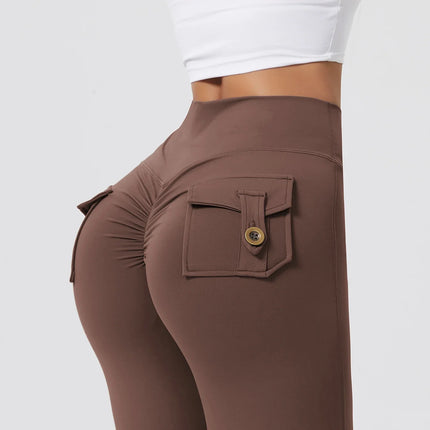 Women's Workout Cargo Leggings With Pocket Tights Active Wear Butt Lift Yoga Clothes