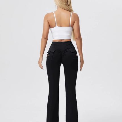 Women's Workout Cargo Leggings With Pocket Tights Active Wear Butt Lift Yoga Clothes